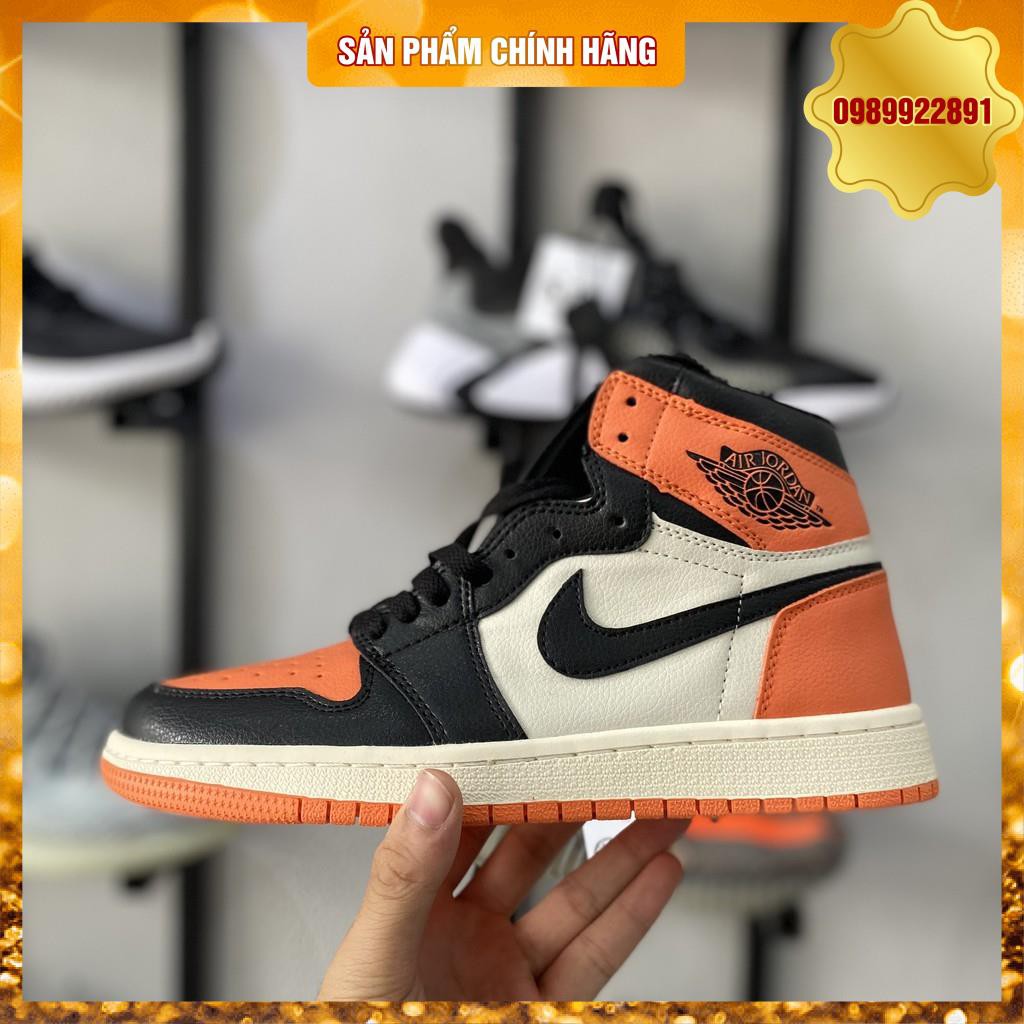 Giày Sneaker Jodan 1 Cao Cổ Cam Full Box Freeship