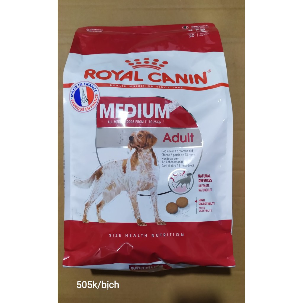 Đồ ăn cho chó trường thành 11-25kg Royal Cannin Medium