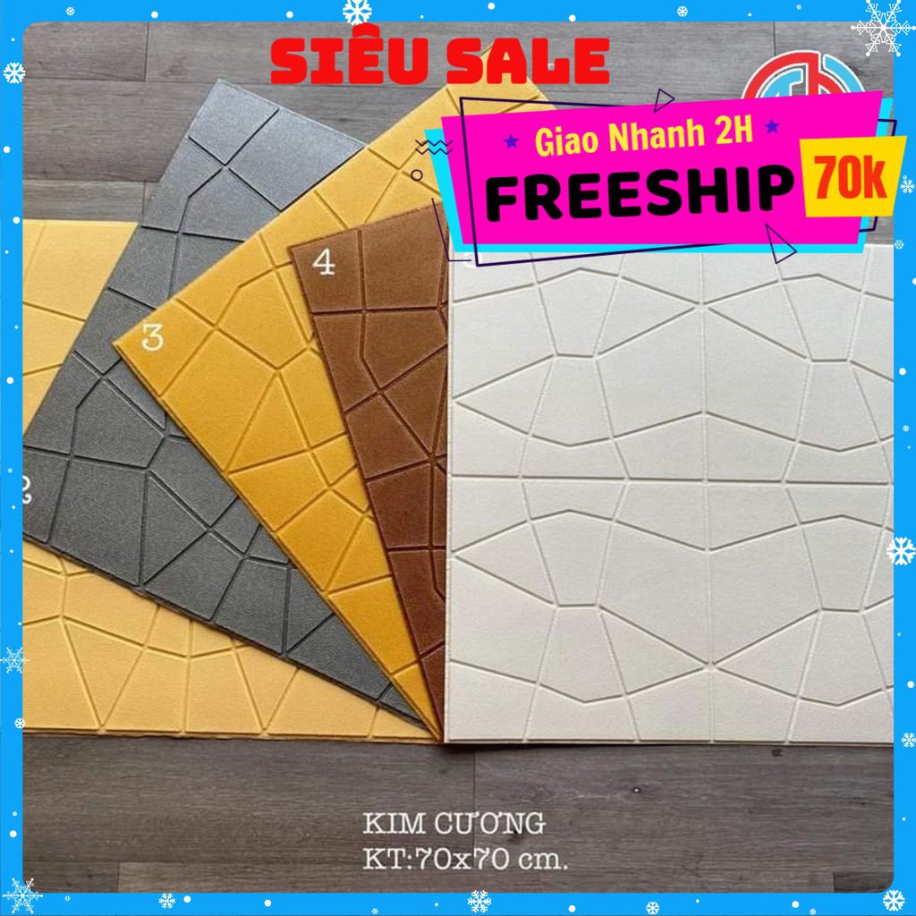  Xốp Dán Tường Giả Da 3D / Bền Đẹp - Sang Trọng Rẻ Nhất HCM