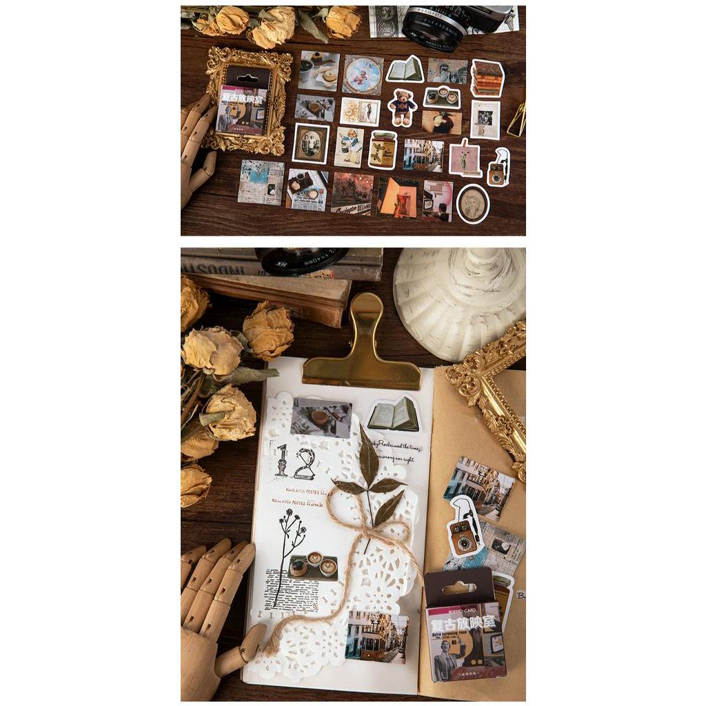 Set 46 Miếng Dán Phong Cách Vintage Dùng Để Trang Trí