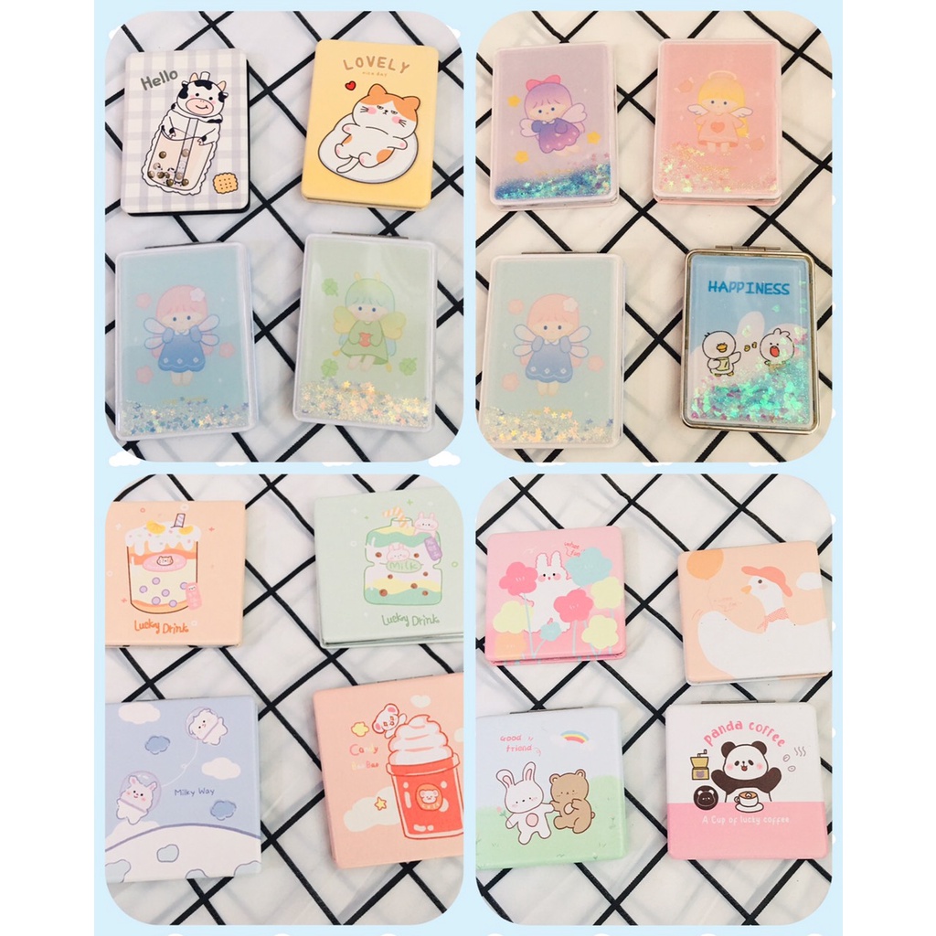 Gương mini 2 mặt cầm tay kute đẹp