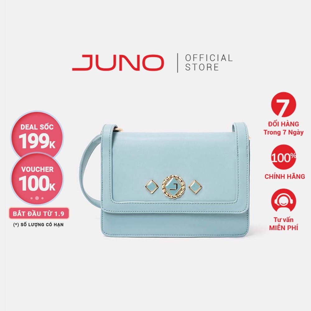 Túi Xách Nữ Thời Trang JUNO Da Trơn Khóa Trang Trí TXN553