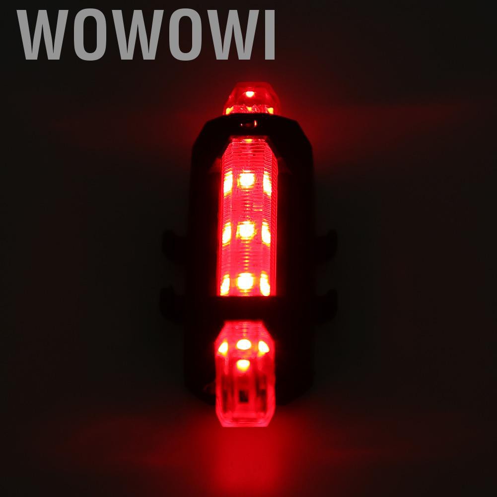 Wowowi Portable USB Rechargeable Bicycle Tail Bike Rear Safety Warning Light Lamp Super Bright