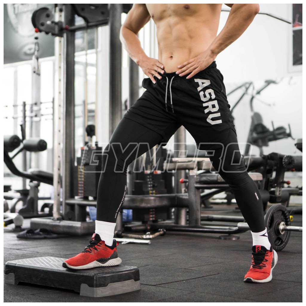 Quần Chạy Bộ Nam Legging 2 Lớp ASRV Chất Vải Train Lite Thông Hơi Thấm Hút Mồ Hôi