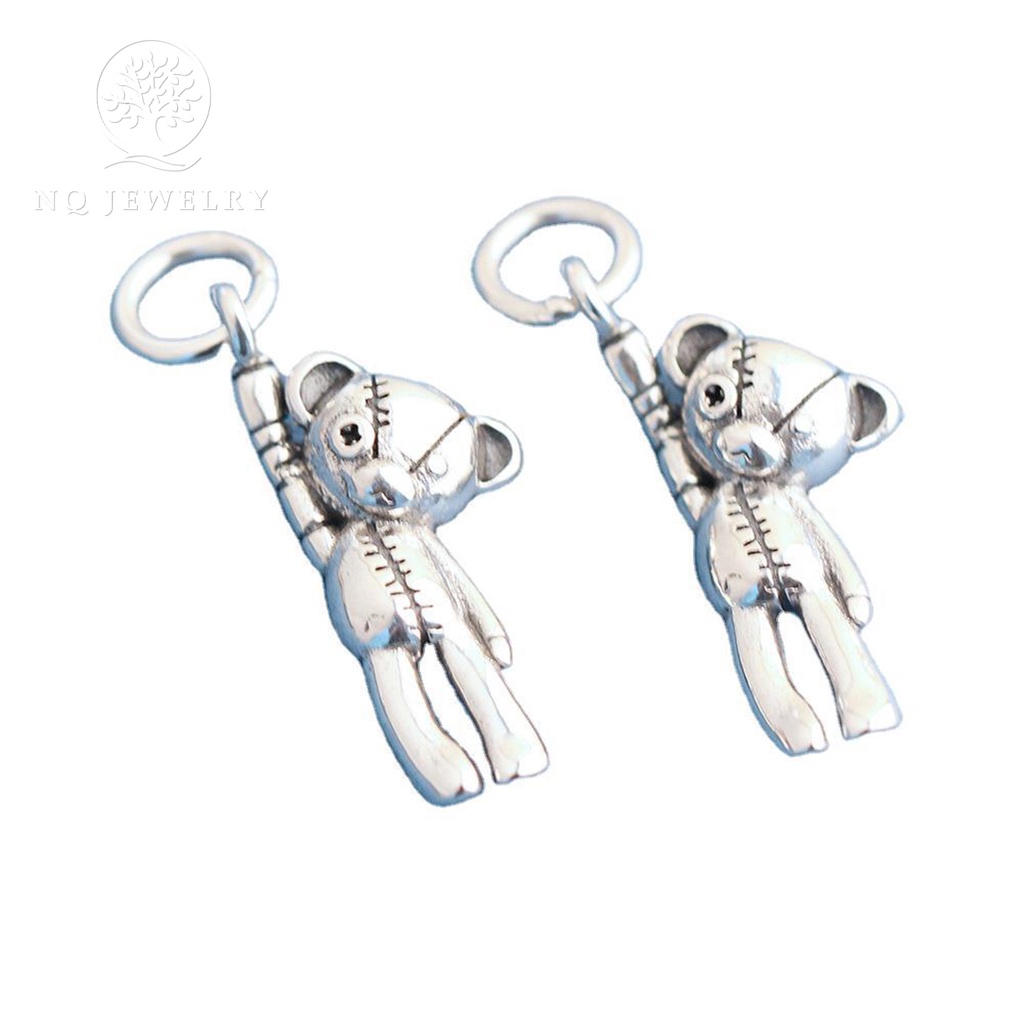 Charm bạc treo con rối hình gấu - NQ Jewelry