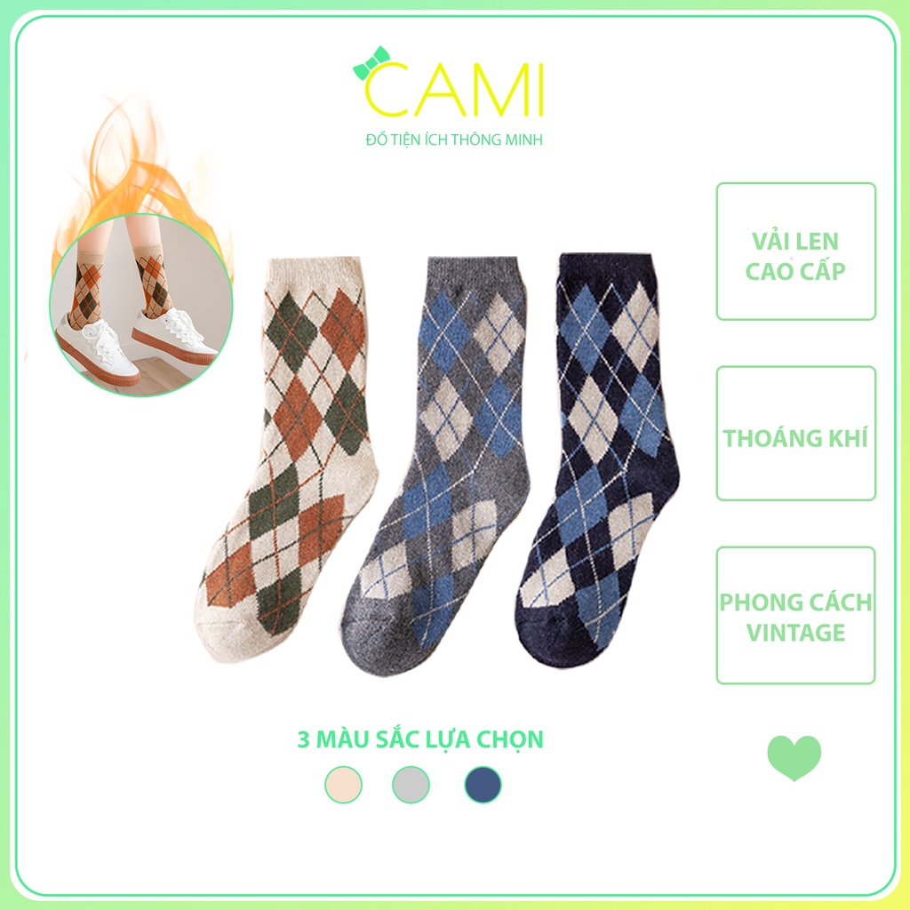 Vớ lên nam nữ cổ cao đơn giản dễ phối với nhiều trang phục khác nhau theo phong cách vintage - Cami - CMPK243