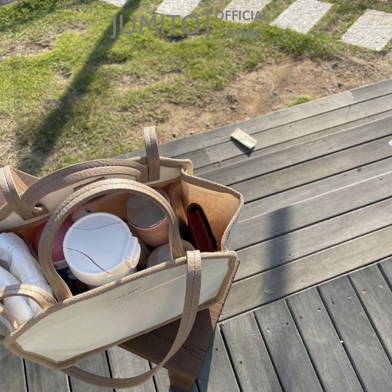 Túi xách nữ đeo chéo cầm tay 2 in 1 The Ally canvas đựng bỉm sữa du lịch tặng kèm ví nhỏ JUMITO T3.009