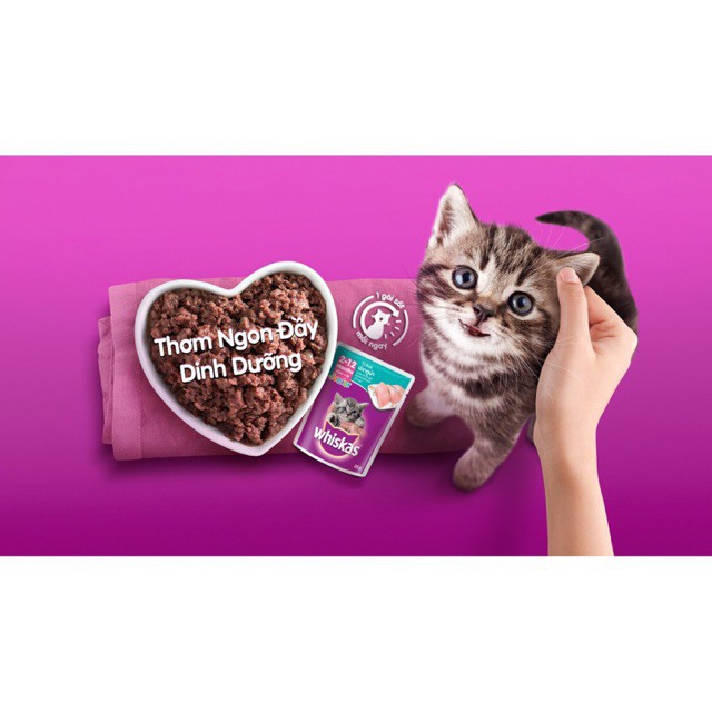 Pate Whiskas Junior Gói 80g Cho Mèo Con - Pate Thái Lan Dinh Dưỡng Cho Mèo Con