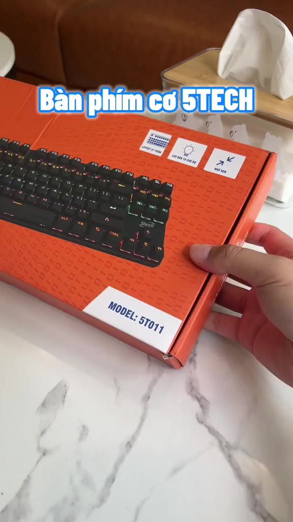 Bàn phím cơ 5TECH blue switch cao cấp với 87 phím và 10 chế độ đèn LED dùng cho máy tính PC laptop chơi game mọi chế độ | BigBuy360 - bigbuy360.vn