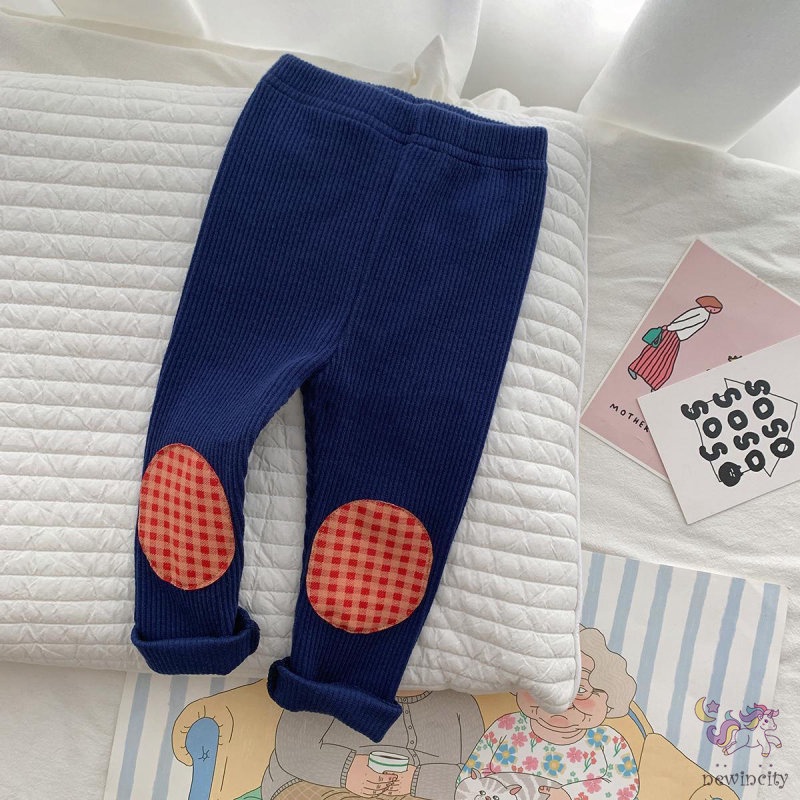 Quần legging dệt kim co giãn đáng yêu cho bé gái kiểu Hàn Quốc