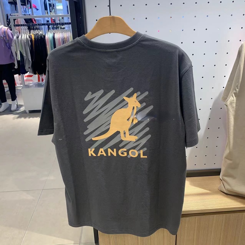 Áo Thun Cotton Cổ Tròn Dáng Rộng Ngắn Tay In Hình Graffiti KANGOL Graffiti Mùa Hè Phong Cách Mới Dành Cho Nam Nữ