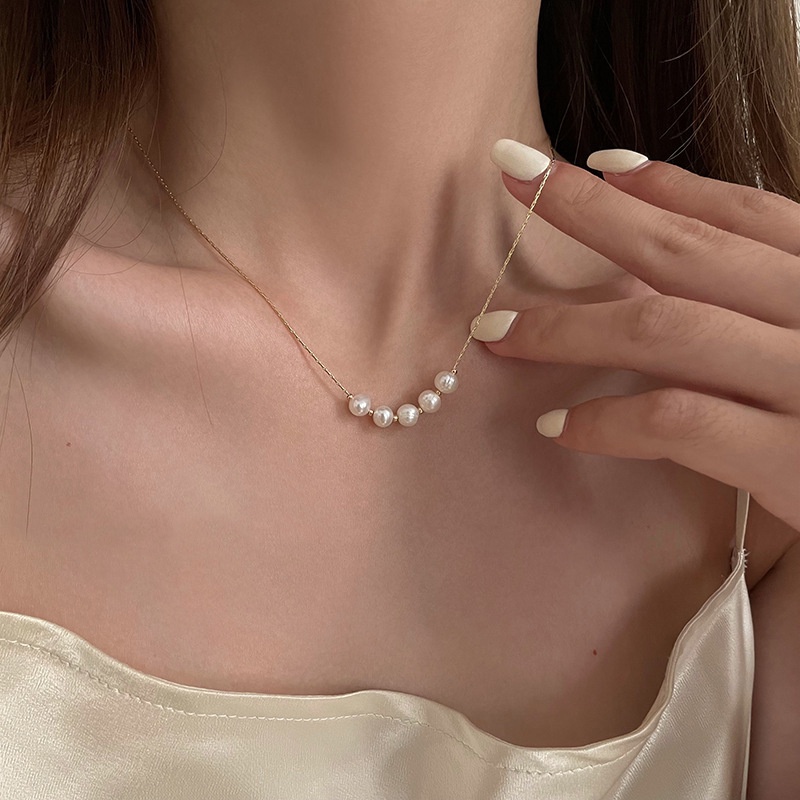 Dây chuyền ngọc trai nhân tạo nữ đơn giản hiện đại