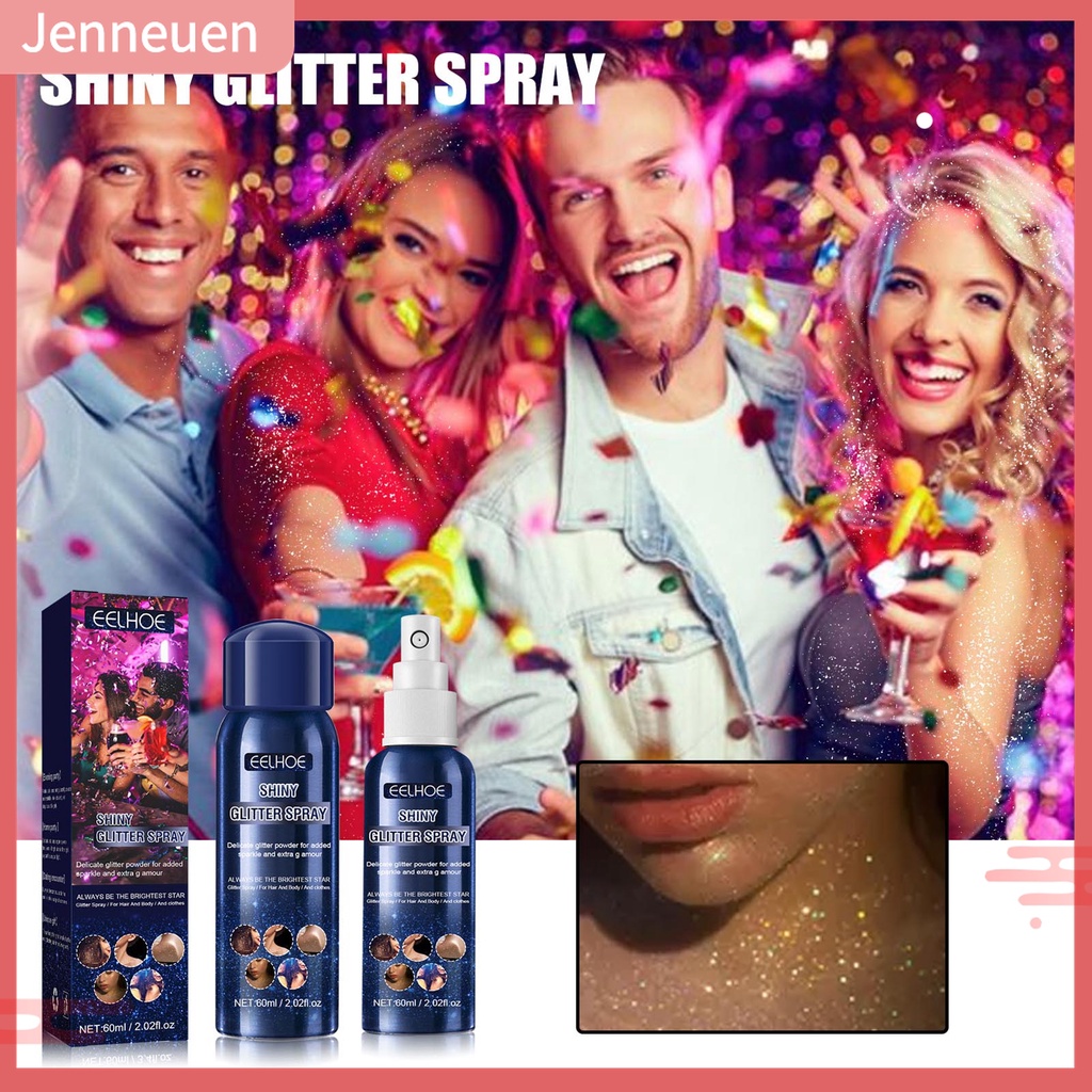 Chai Xịt Kim Tuyến 60ml Sáng Da An Toàn Trang Điểm Tiệc Halloween