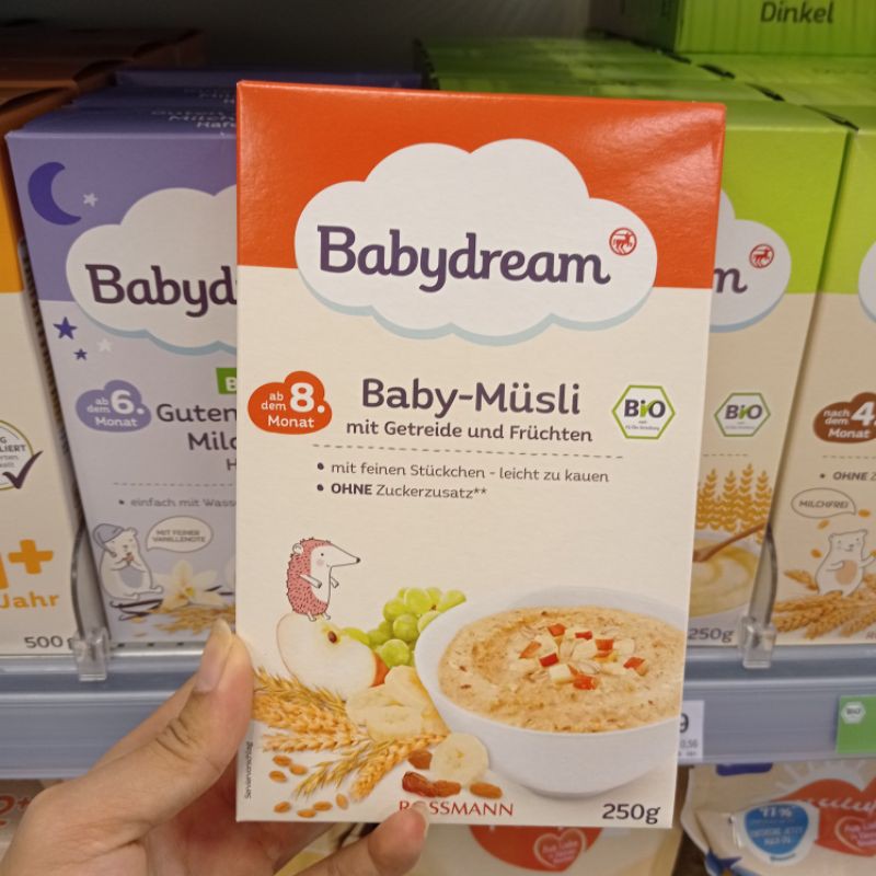 Bột ăn dặm ngũ cốc hoa quả Của Đức Babydream 300g