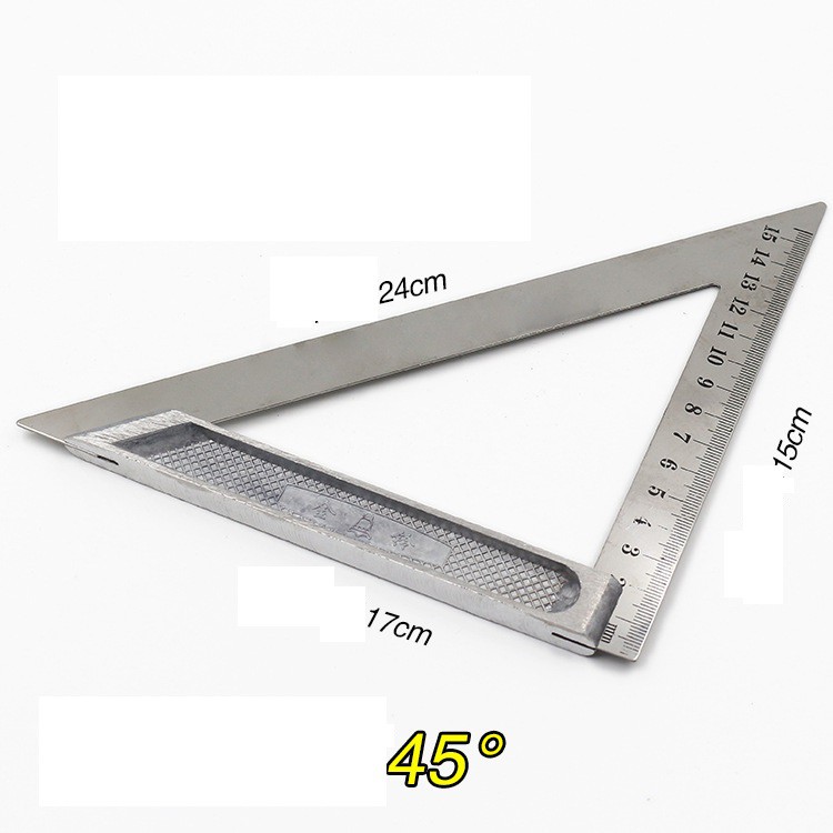 Thước tam giác bằng thép không gỉ với chiều dài 150mm, 200mm
