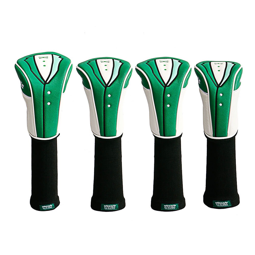 Set Vỏ Bọc Gậy Đánh golf Bằng Gỗ Màu Xanh Lá Cây Với Vỏ Bọc Đầu Gậy Đánh golf Bằng Gỗ Cây PU Chống Nước 1/3/5/UT Size