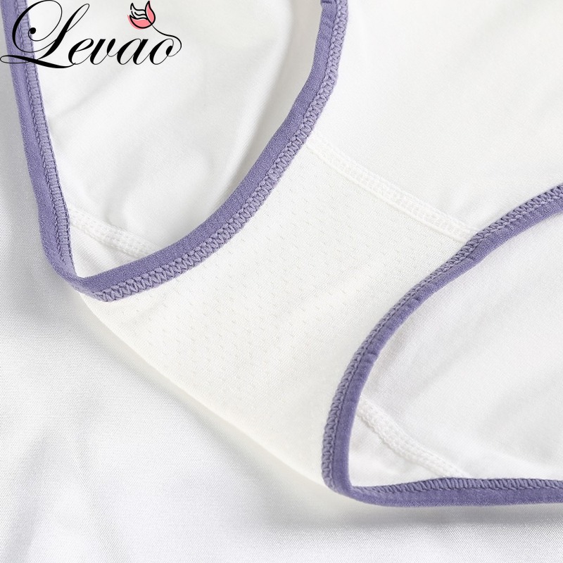 Quần lót Levao vải cotton lưng vừa in họa tiết gợi cảm cho nữ