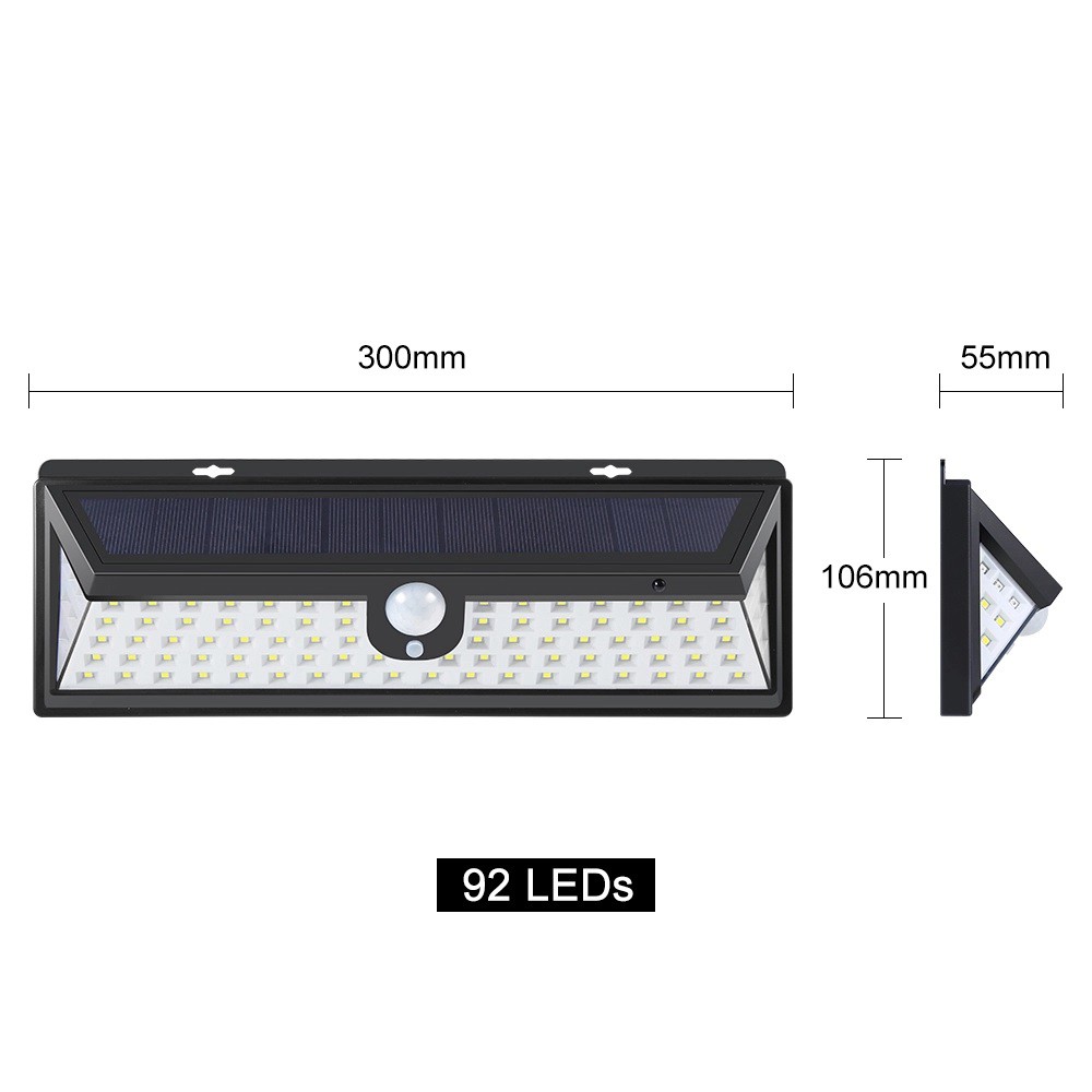 Đèn năng lượng mặt trời 92 Led siêu sáng SMD2835 kết hợp báo động chống trộm