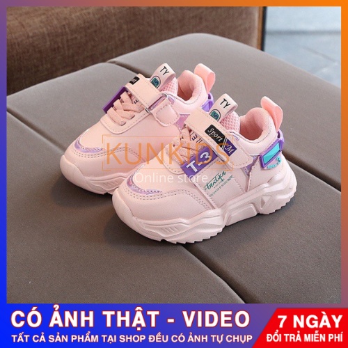 🔴 Giày Thể Thao đế siêu nhẹ đế cao bé gái từ 3 - 7 tuổi quai dán