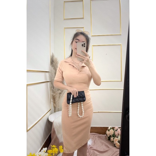 Đầm Thun boddy sẻ đùi tay ngắn tôn dáng , mặc thoải mái lắm luôn ạ - Thời Trang VADA (F1)