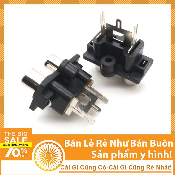 Ổ AV2 2 Lỗ Đỏ Trắng Chân Thẳng