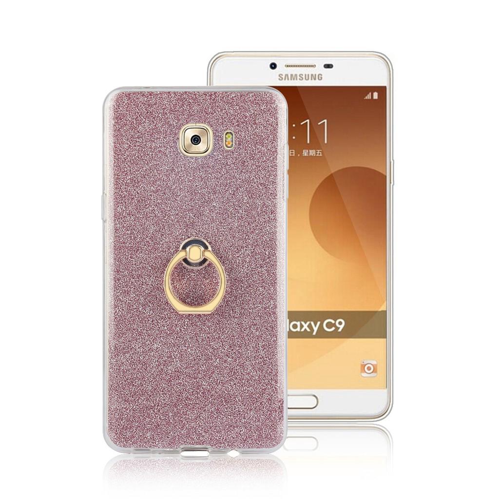 Ốp lưng lấp lánh có nhẫn đỡ cho Samsung Galaxy C9 / C9 Pro