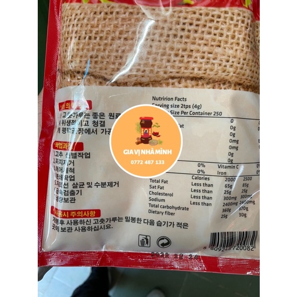 BỘT ỚT NHUYỄN HÀN QUỐC LÀM KIM CHI GÓI 500GR