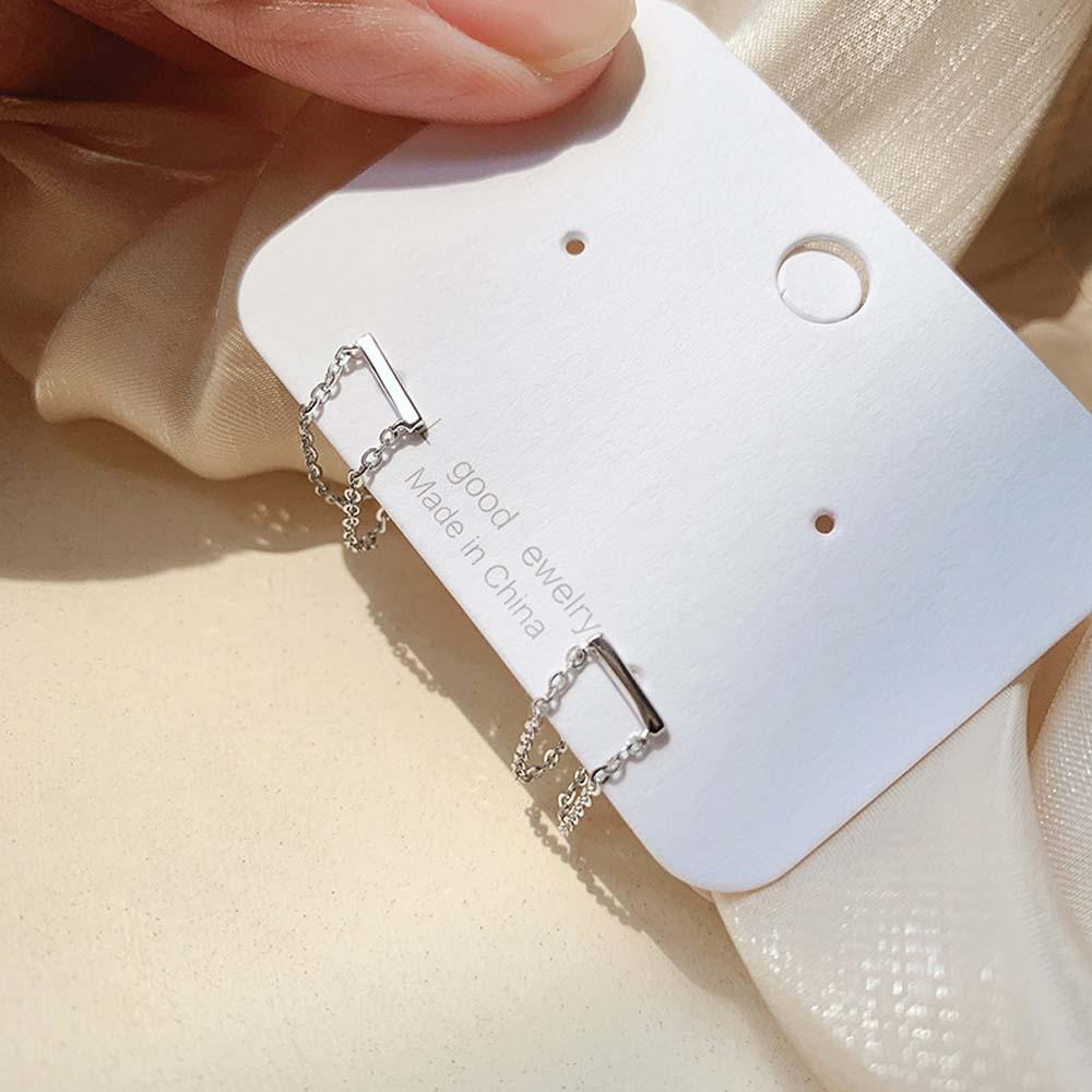 Khuyên Tai VANES1 Dạng Chuỗi Hình Học Phong Cách Hàn Quốc Thanh Lịch Cho Nữ