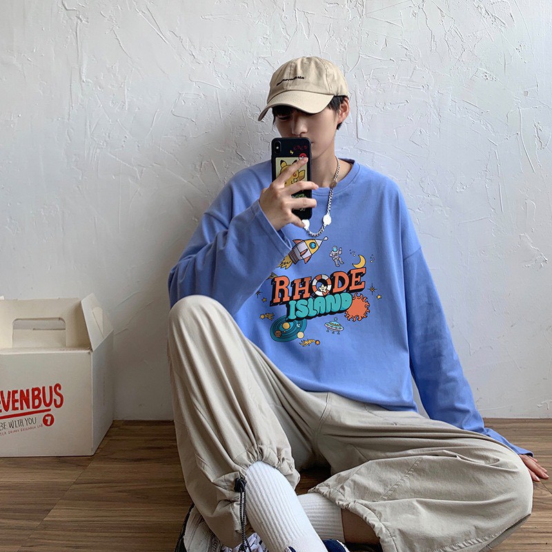 Có hình thật| Áo Thun Tay Dài Unisex Nam - TD26 OHALE - Màu Oliu Cực Chất, Form Rộng Oversize <75kg, Chất Cotton Dày Mềm