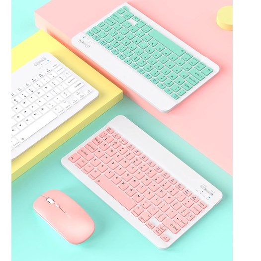 Bàn phím và chuột Bluetooth mini siêu mỏng GOIIOG 030 dùng cho ipad, điện thoại có đa dạng màu sắc cá tính - VL