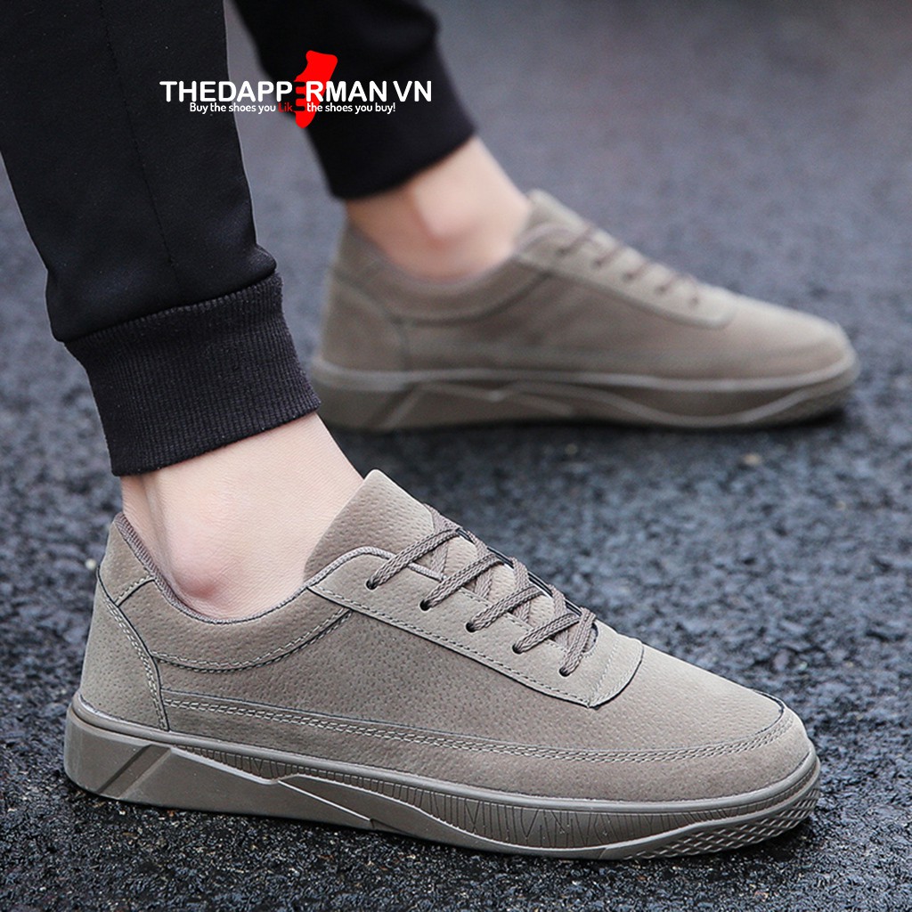 Giày thể thao sneaker nam THEDAPPERMAN TDM1101 chất liệu da lộn, đế cao su nhiệt dẻo, siêu êm phù hợp chạy bộ, màu nâu