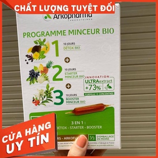 Detox thải độc giảm cân Programme Minceur Arkopharma - 30 ống 3 bước nội địa Pháp
