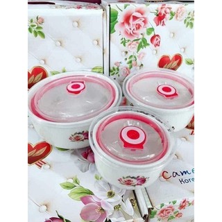 Bộ 3 bát sứ hút chân không