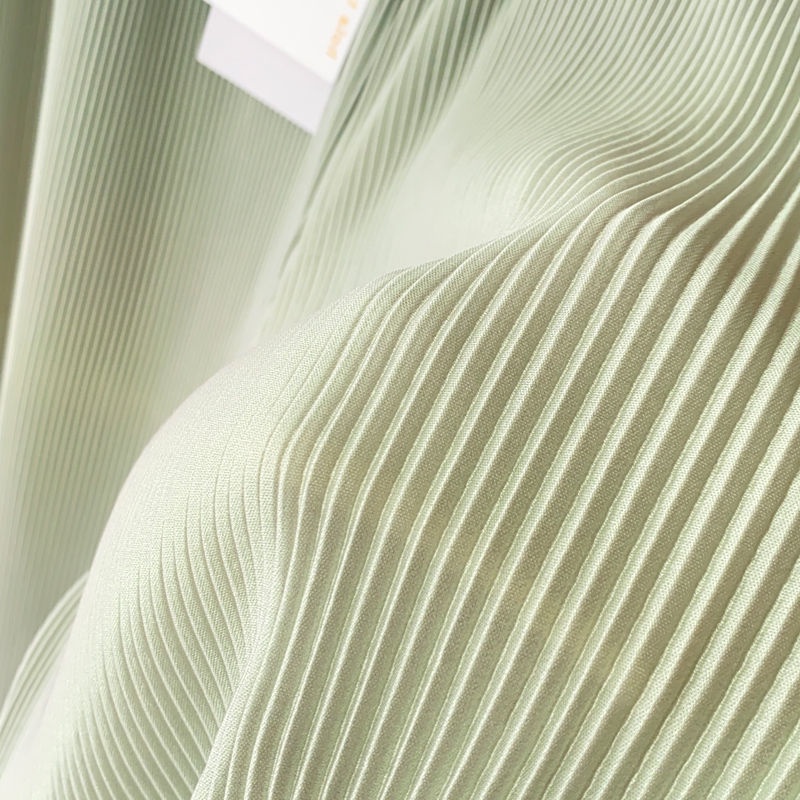 Quần Ống Rộng Xếp Ly Màu Xanh Lá gradient Phong Cách Đồng Quê