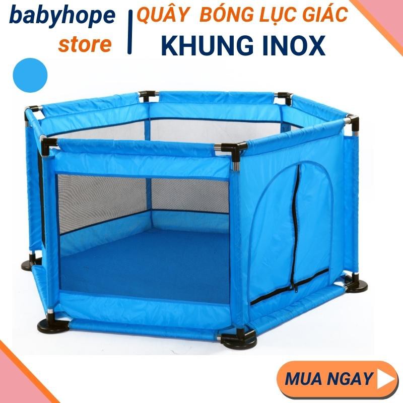 Quây cũi kiêm nhà bóng khung inox cho bé Tặng kèm bóng cho bé