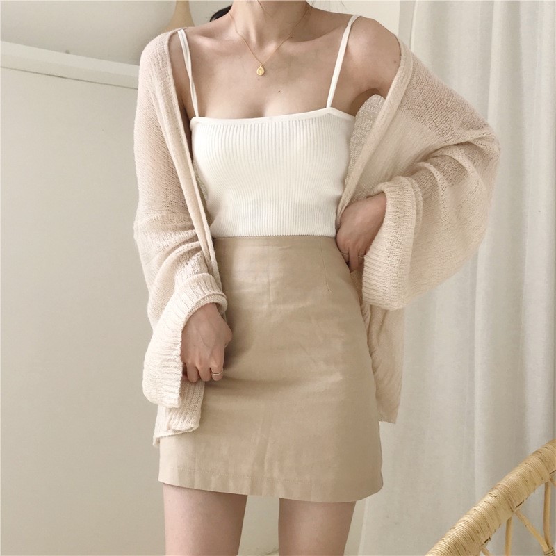 Áo Cardigan len mỏng dài tay dáng rộng khoác ngoài hàng Quảng Châu loại 1 form dưới 70kg AL03 | BigBuy360 - bigbuy360.vn