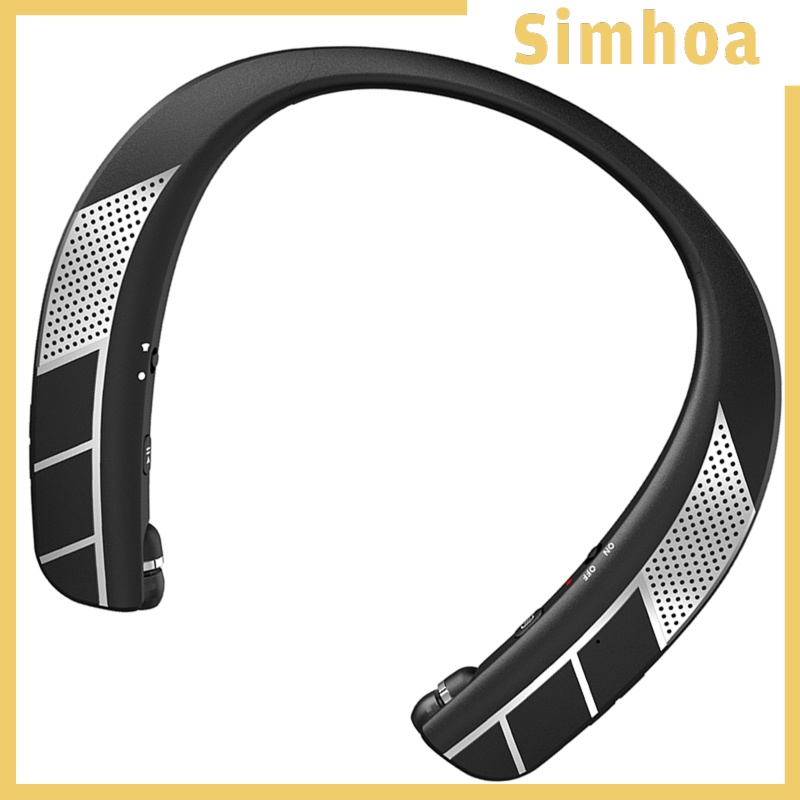 [SIMHOA] Neckband Wireless Speaker HD Low Latency w/ Retractable Earbuds Portable