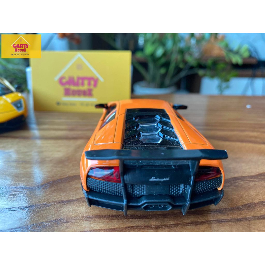 Mô hình xe ô tô sắt  Lamborghini Murcielago LP 670-4 tỷ lệ 1:36, mô hình tĩnh xe bằng sắt chạy cót