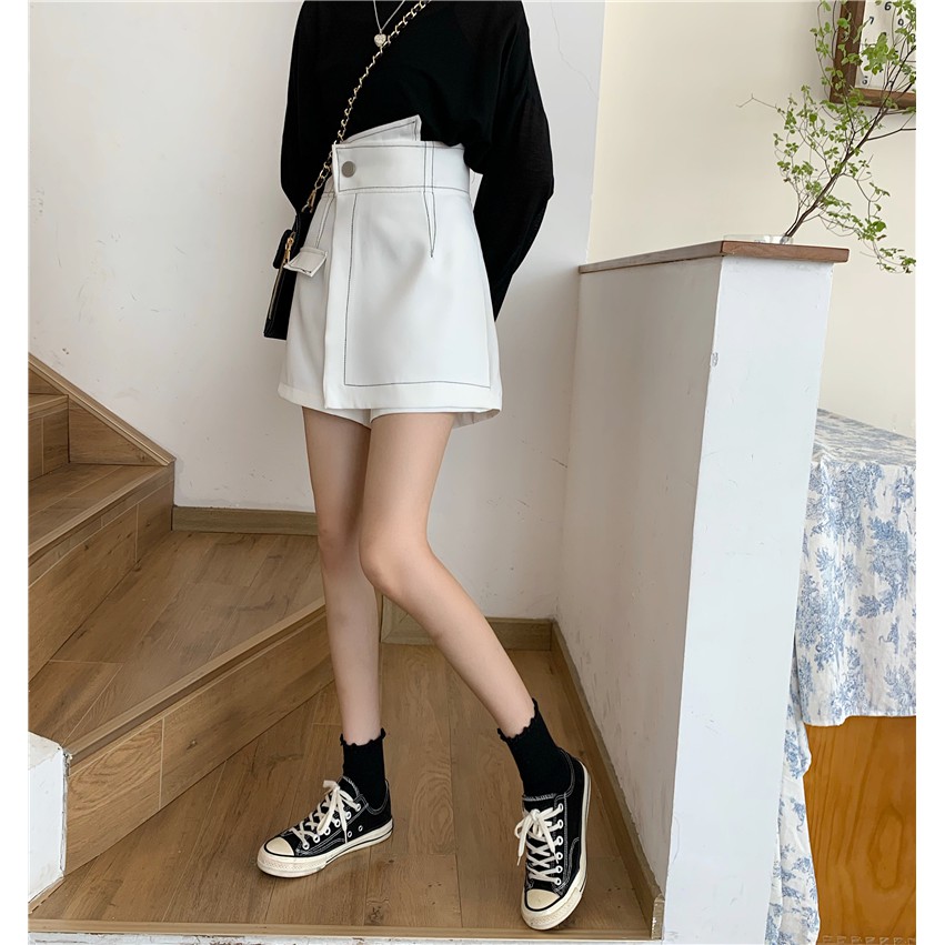 Xiaozhainv Chân Váy Chữ A Lưng Cao Kiểu Lệch Cá Tính Thời Trang Hàn Quốc | BigBuy360 - bigbuy360.vn