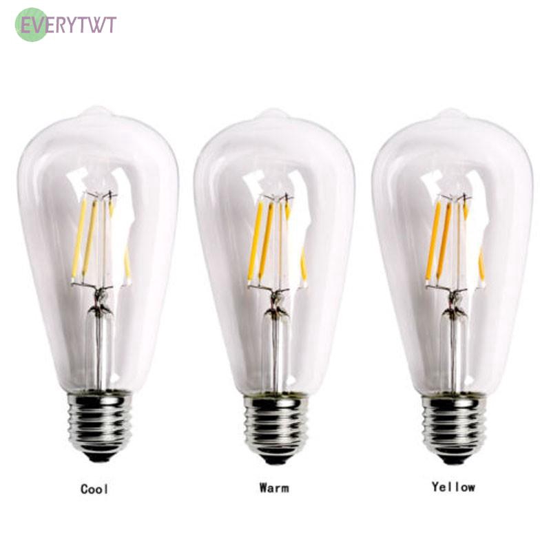 Bóng đèn LED dây tóc 2W/4W/6W/8W Edison ST64 E27 trang trí phong cách vintage
