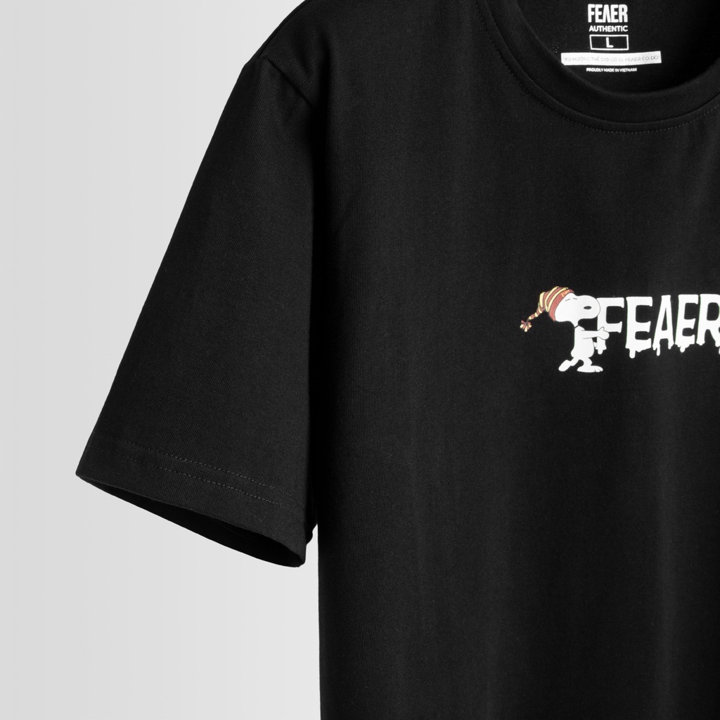 Áo thun nam cổ tròn FEAER DENIM tay ngắn chất cotton 2 chiều dày dặn, form regular fit Snoopy Funny | BigBuy360 - bigbuy360.vn