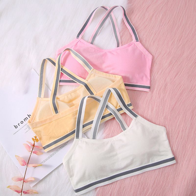 Áo Lót Cotton Không Đường May Có Đệm Mút Cho Tuổi Teen