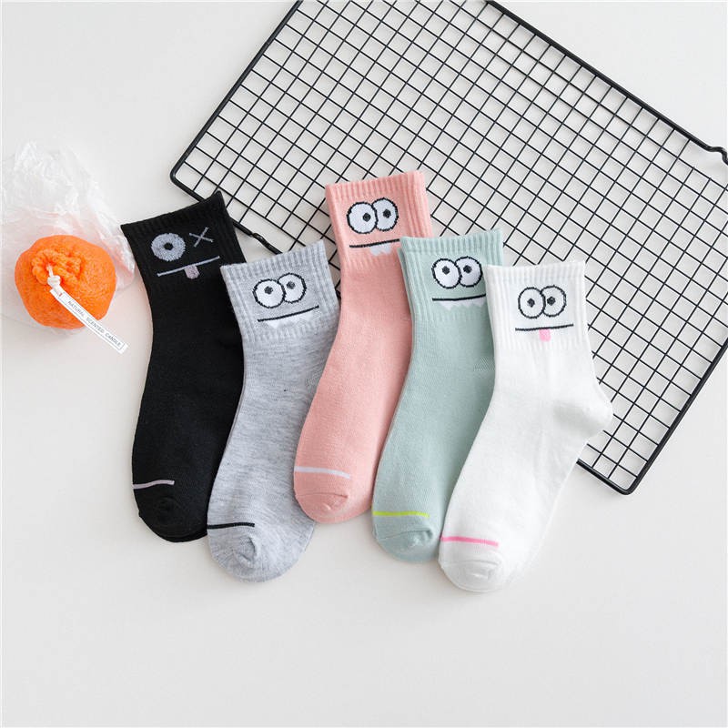 [GIÁ RẺ] COMBO 5 Đôi Tất Vớ Cổ Cao In Họa Tiết Dễ Thương Phong Cách Nhật Bản Cho Nữ - Nhiều Mẫu