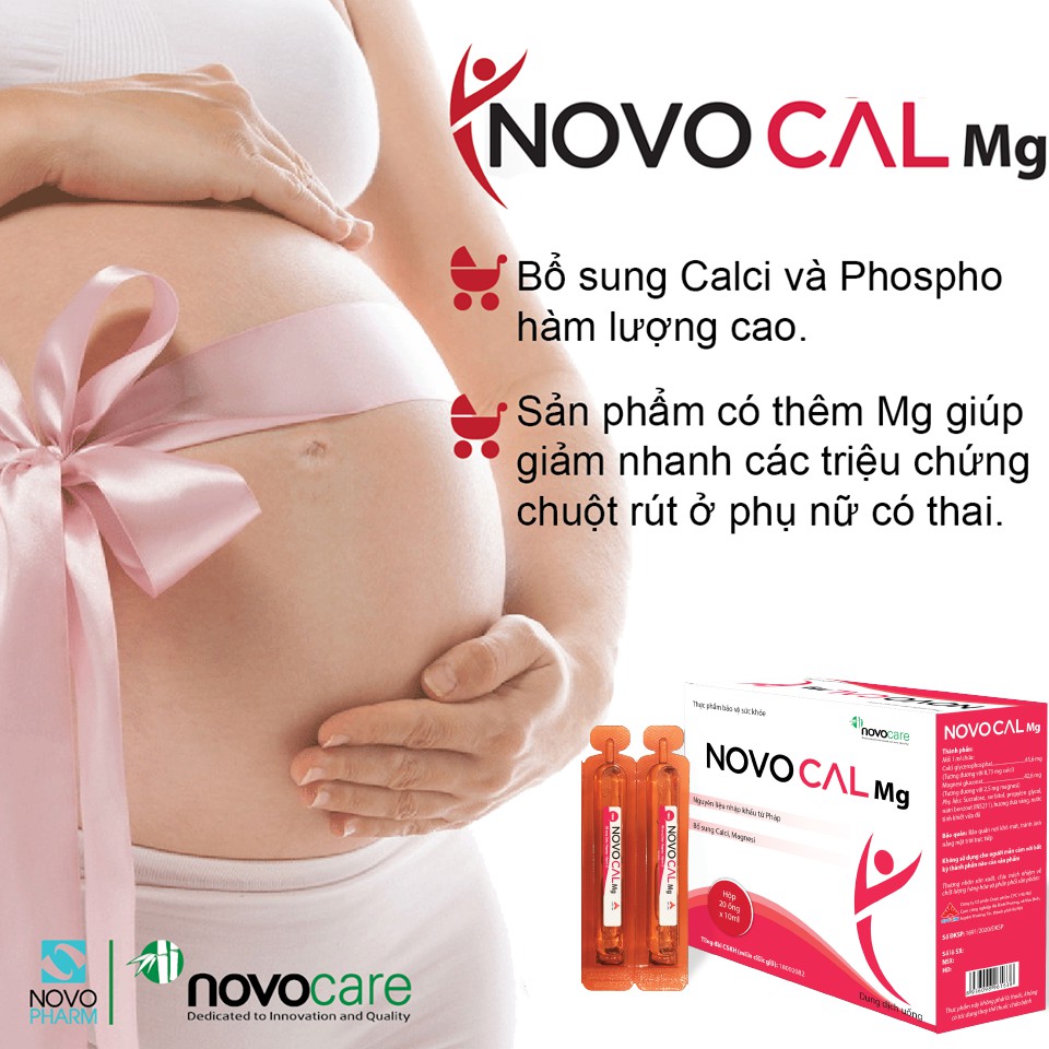 Ống Uống Bổ Sung Canxi, Mg, Phospho Dành Cho Mẹ Bầu Đau Lưng Chuột Rút, Trẻ Còi Xương, Chậm Lớn, Trẻ Mới - NOVOCAL Mg | BigBuy360 - bigbuy360.vn
