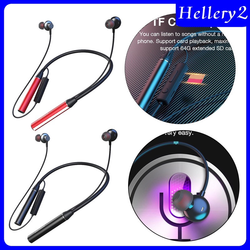 [HELLERY2] Foldable Wireless Neckband for Workout Running Driving Outside TF Card