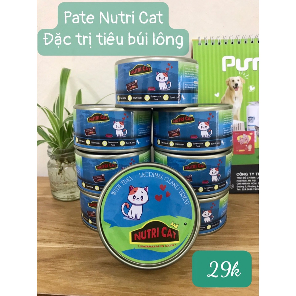 Pate Nutri Cat 160g - Tiêu Búi Lông cho Mèo