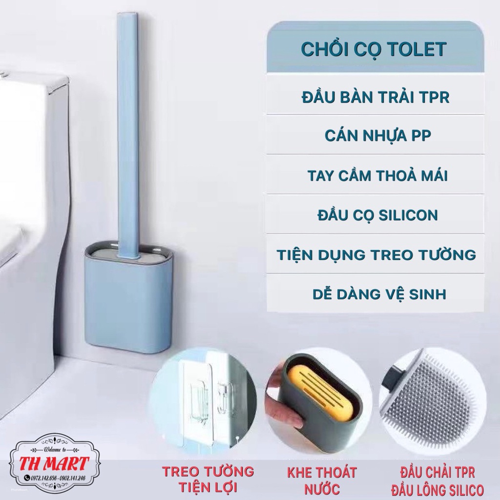 Cọ Bồn Cầu Toilet Nhà Vệ Sinh Kèm Giá Cắm Chổi Silicon Cao Cấp ( Hàng Đẹp )