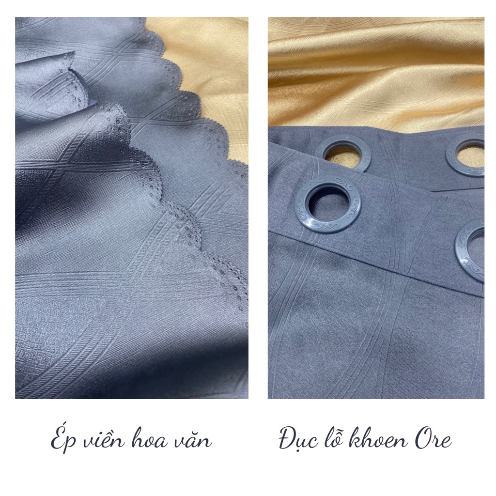 Rèm Cửa Xám Đen Chất Liệu Vải Gấm Chống Nắng Cực Tốt Nhiều Kích Thước Hoạ Tiết