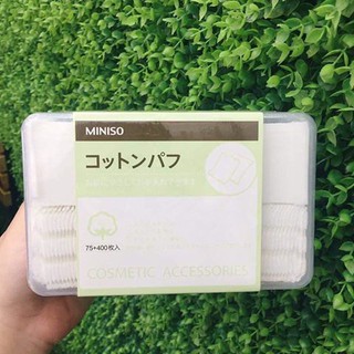 Bông Tẩy Trang Miniso Nhật Bản 2in1 475 miếng (400 miếng 1 lớp, 75 miếng 3 lớp)