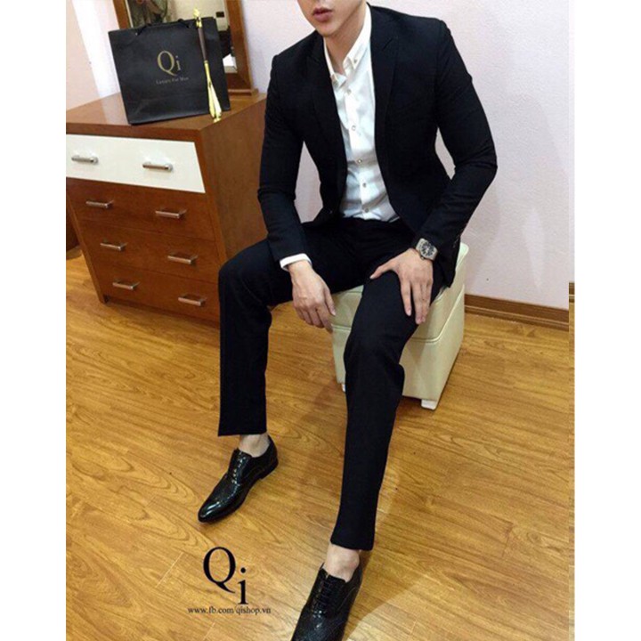 combo bộ vest nam tặng áo sơ mi trắng và cà vạt
